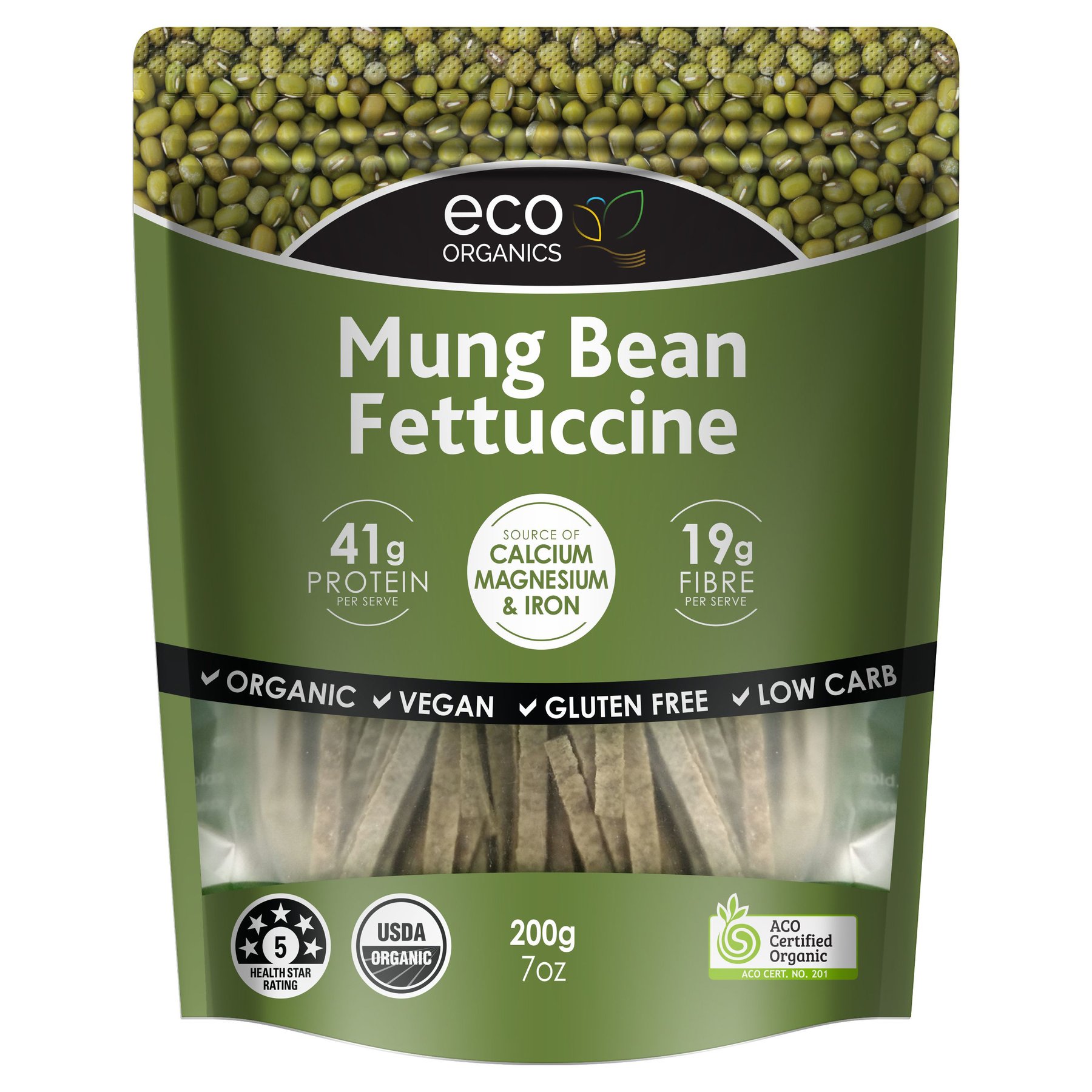 Eco Organics Mung Bean Fettuccine (200G) - Purely Organics